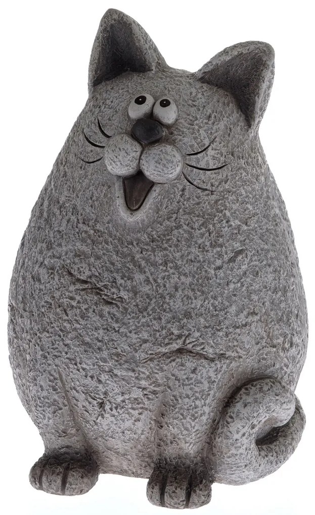 Kerámia macska Lukrecia szürke, 33 x 23 cm