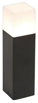 Kültéri cövek fekete opál üveggel 30 cm-es talp és kábelvezeték - Denmark