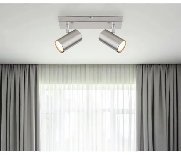 Globo 57911-2 - spotlámpa ROBBY 2xGU10/25W/230V matt króm