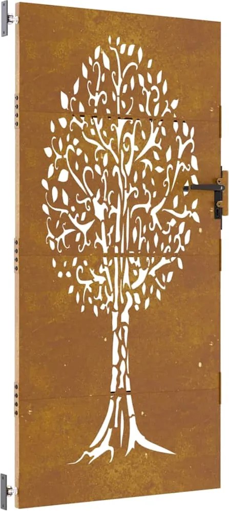 vidaXL famintás corten acél kerti kapu 85x200 cm