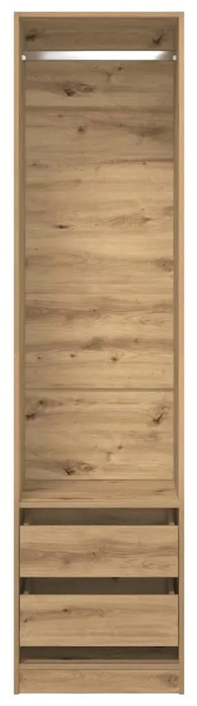 gardróbszekrény artisan tölgy 50x50x200 cm gépelt fa
