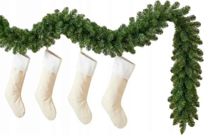 Karácsonyi Füzér Sűrű 270CM Lánc Karácsonyfa Zöld Dekoráció