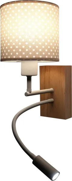 BRILAGI - LED Flex. lámpa BOBO WOOD 1xE27/25W/230V + LED/3W tölgy/fehér/bézs/pöttyös