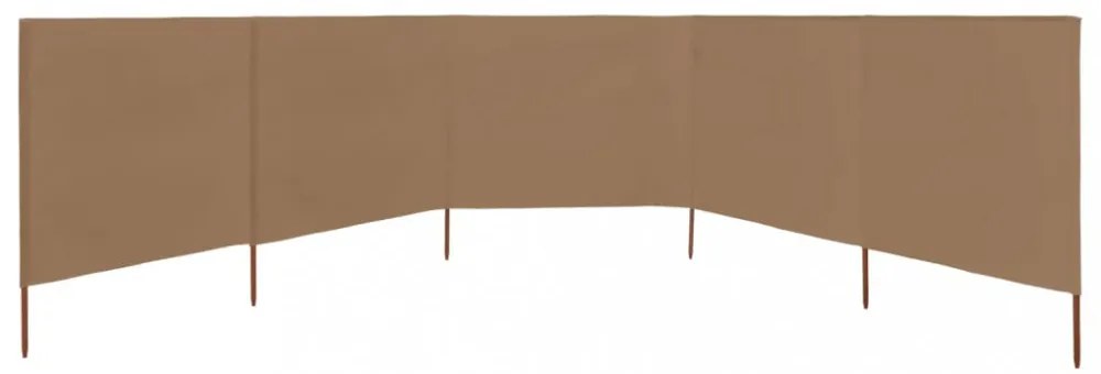 tópszínű szövet 5-paneles szélfogó 600 x 80 cm