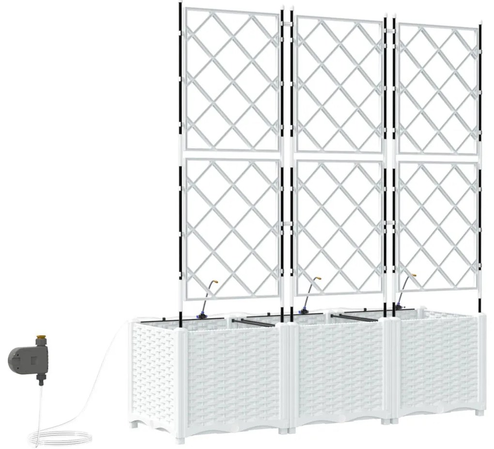 Kerti ültetők Fehér 120 x 40 x 142 cm Acél