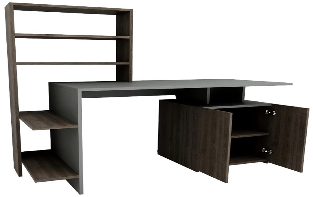 Íróasztal Melis - Walnut, Anthracite