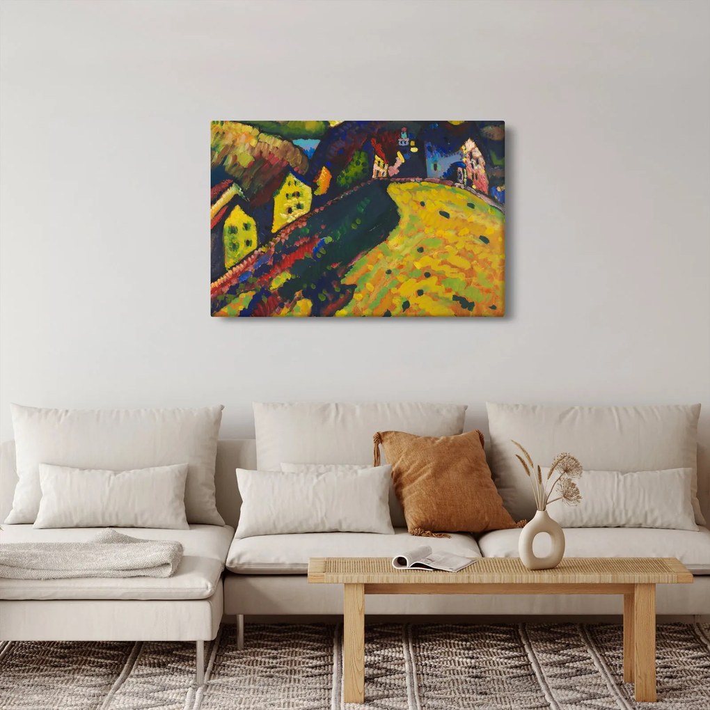 Kép - Vasily Kandinsky, Houses at Murnau, reprodukciók (90x60 cm)