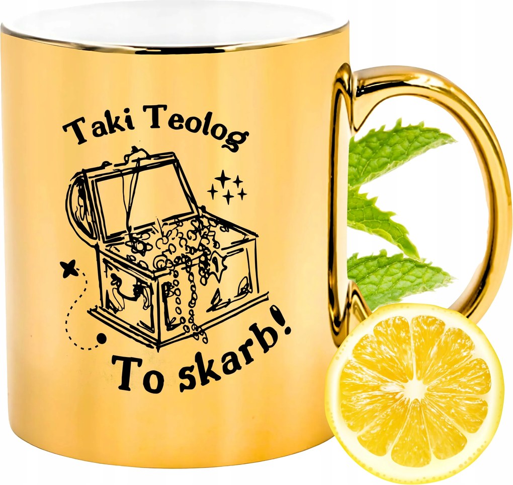 Prémium Arany Csillogó Bögre Teológusnak Ajándék Nyomtatott Fotó