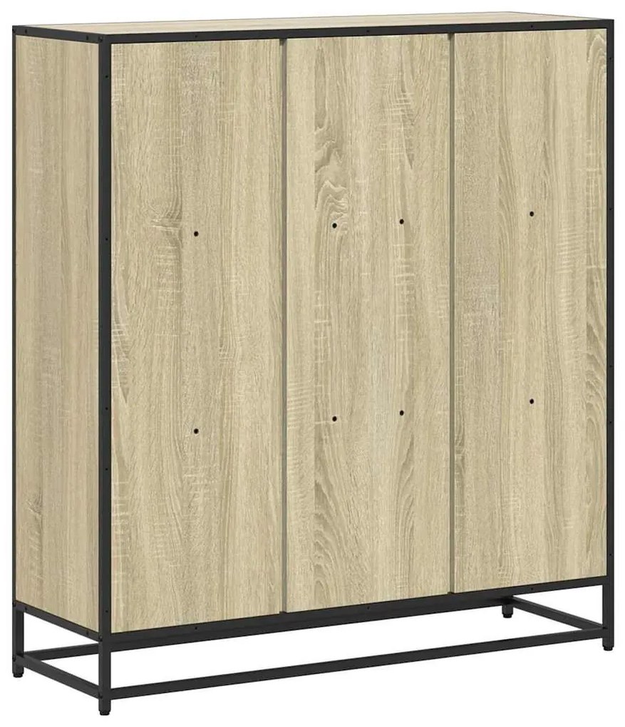 sonoma tölgy szerelt fa és fém könyvszekrény 97,5x33x107,5 cm