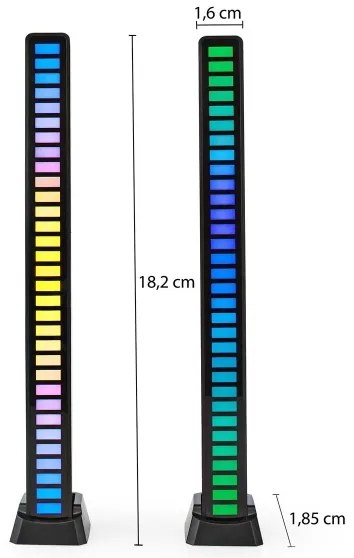 Nedis GALDP110BK - 2x LED RGB asztali lámpa, tölthető, 250 mAh