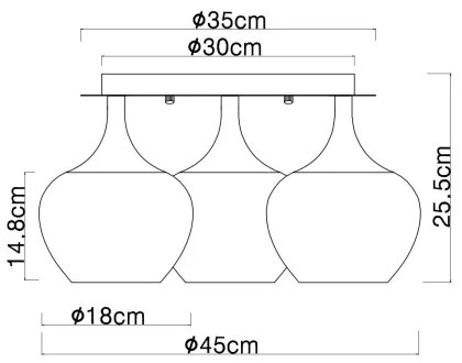Globo 15548-3DW - Felületre szerelhető csillár MAXY 3xE27/40W/230V fehér