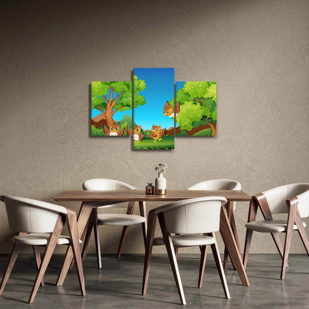 Kép - vidám baglyok (90x60 cm)