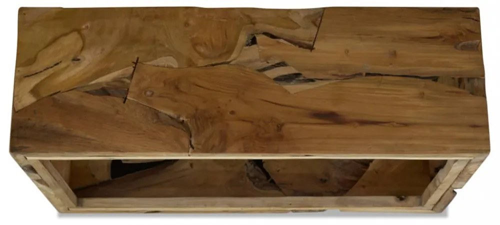 barna, valódi tíkfa dohányzóasztal 90x50x30 cm