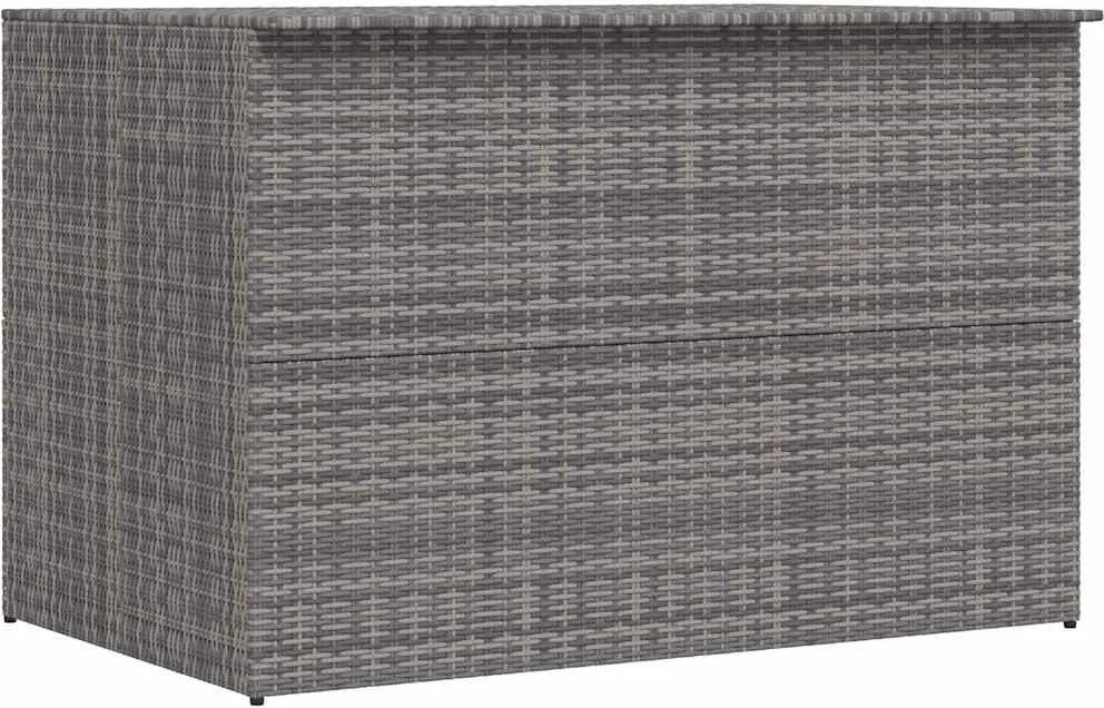Szürke Polyrattan Kerti Tárolóláda 150 X 100 X 100 Cm