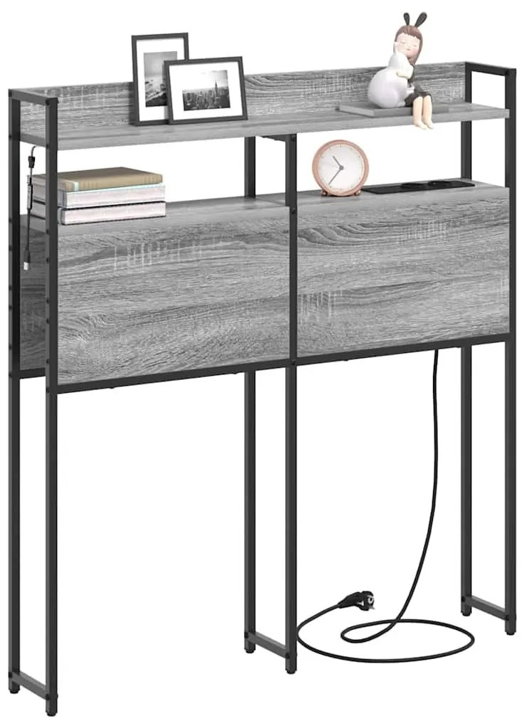 Fejtámla LED -es lámpákkal Szürke sonoma 100 cm Faanyag