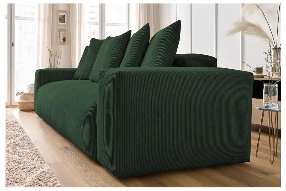 Zöld kordbársony kanapé 280 cm Voltaire – Bobochic Paris
