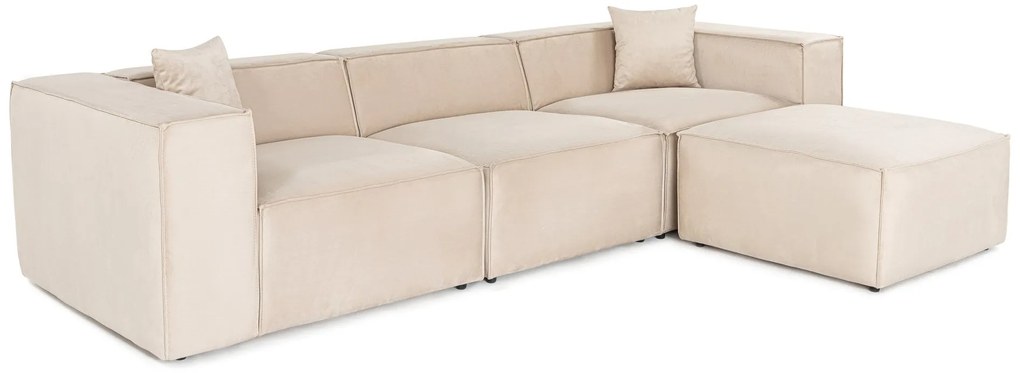 Sarokkanapé Lora (L1-O1-1R-POUFFE ) - Krém