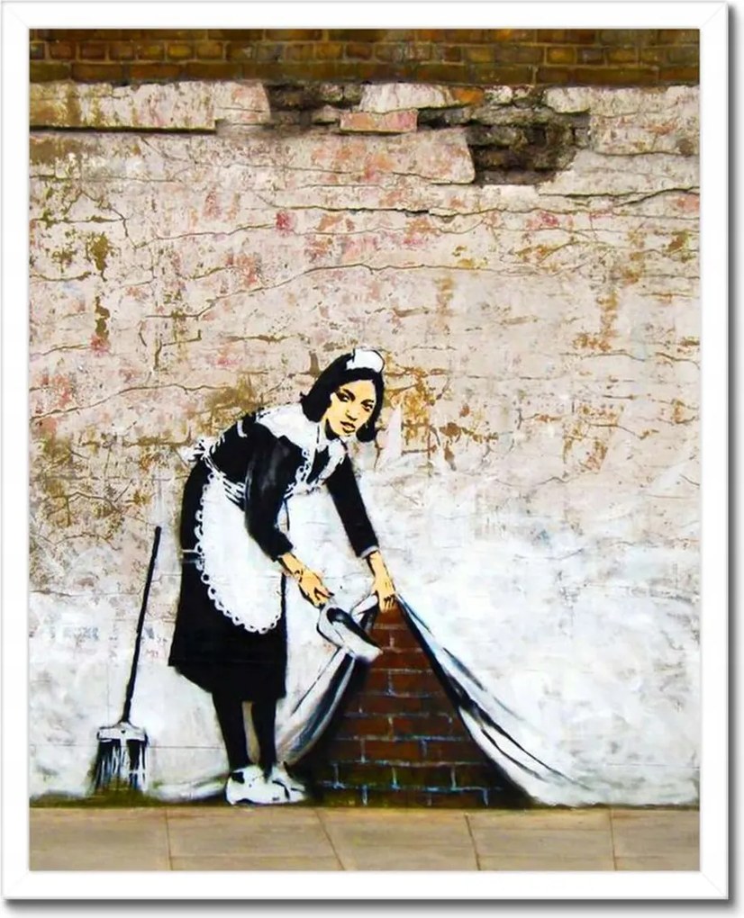 Poszterek keretben 40x50 Banksy Szobalány Graffiti