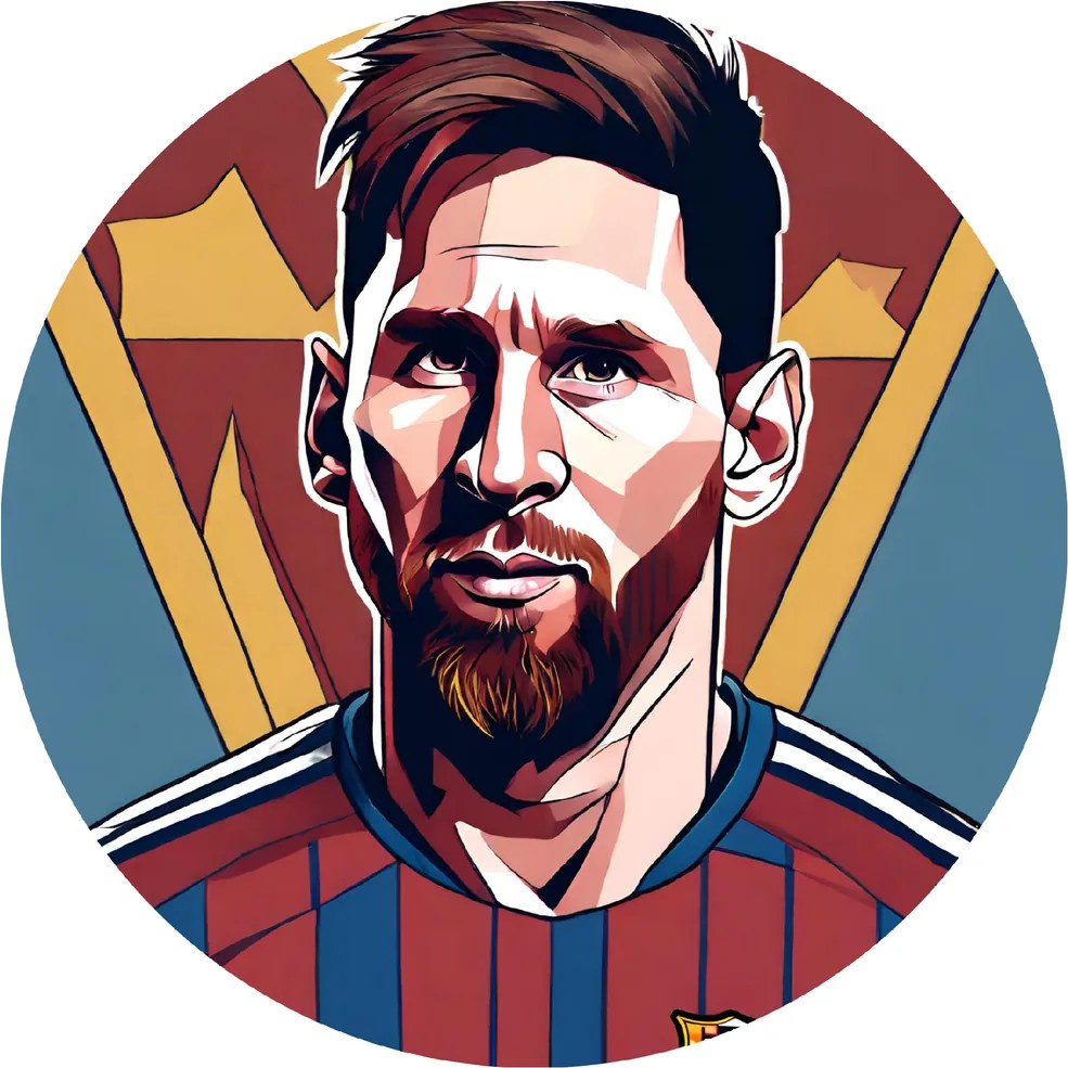 PIPPER. Kör alakú falmatrica "MESSI" Méret: 100cm