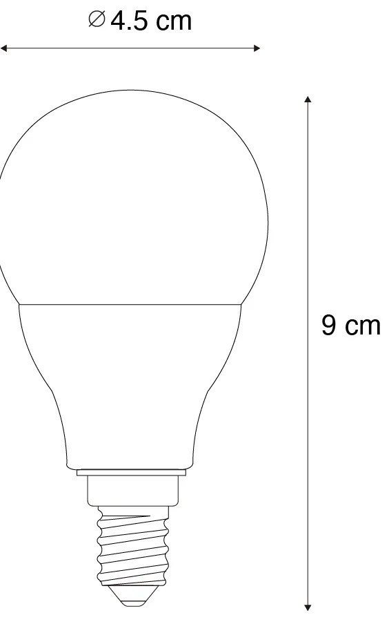 5 darabos Smart E14 LED izzókészlet G45 Opál RGBW 4,9W 470 lm 2700-6500K