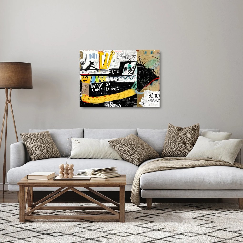 Festmény - Graffiti (üvegen) (70x50 cm)