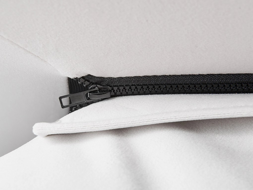 Törtfehér bársony ágyneműtartós franciaágy 160 x 200 cm BAJONNA Beliani