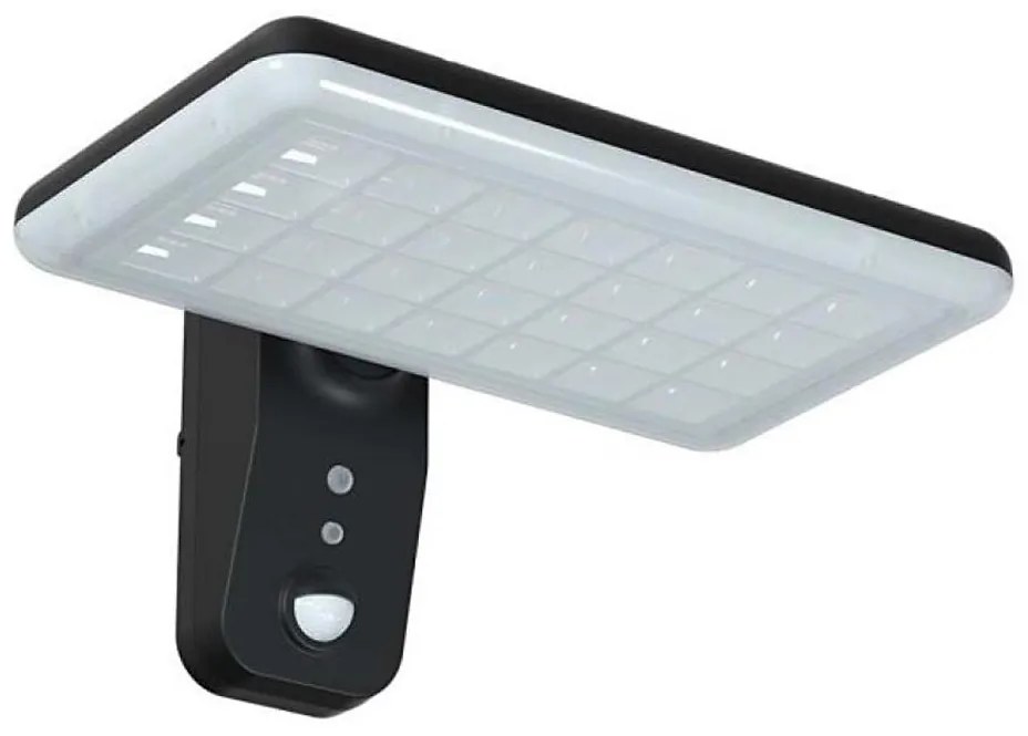 V-Tac LED napelemes fali lámpa szenzorral LED/15W/3,2V 4000K/6000K IP65 fekete VT1514