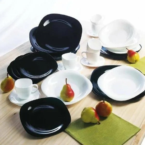 Luminarc CARINE üveg étkészlet 18 részes 6 személyes fehér fekete N1489