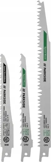 Parkside szablyafűrészlap készlet friss fa 3db-os (17/D-874)