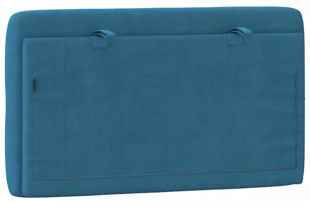 kék bársony fejtámla párna 90 cm
