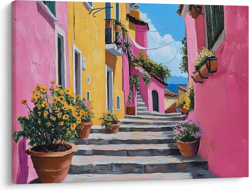 Kép - Rózsaszín sikátor (70x50 cm)
