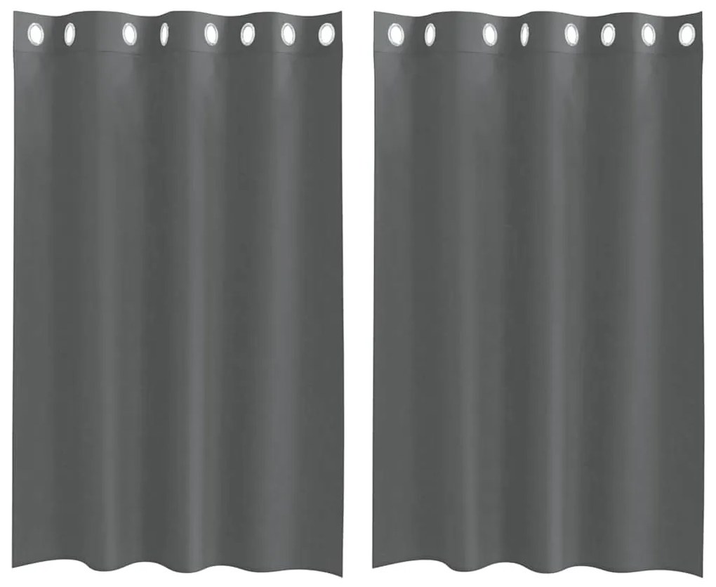 2 db sötétszürke fátyolfüggönyök rojtokkal 140x175 cm