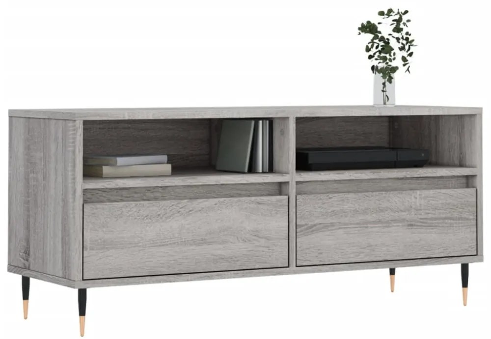 szürke sonoma színű szerelt fa TV-szekrény 100x34,5x44,5 cm