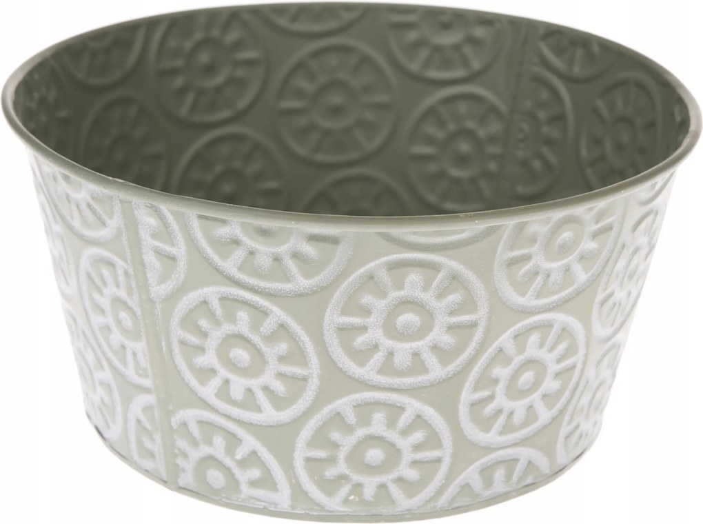 Fém Virágtartó Tál 18,5 x 9 cm Zöld Dekoráció