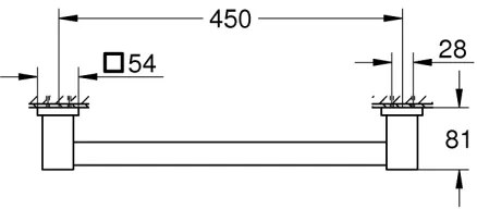 GROHE 410952430 - START CUBE 504 mm fürdőkád kapaszkodó fekete