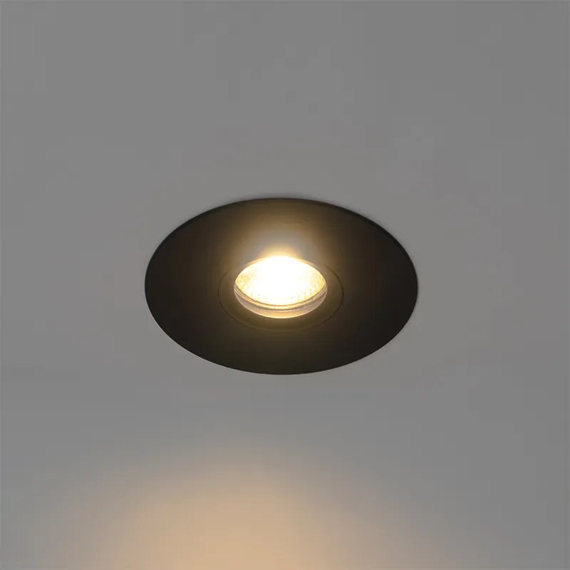 Modern beépíthető spotlámpa fekete 12 cm - Buco