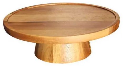 Rusztikus Fa tortatál 33x11cm forgó talp