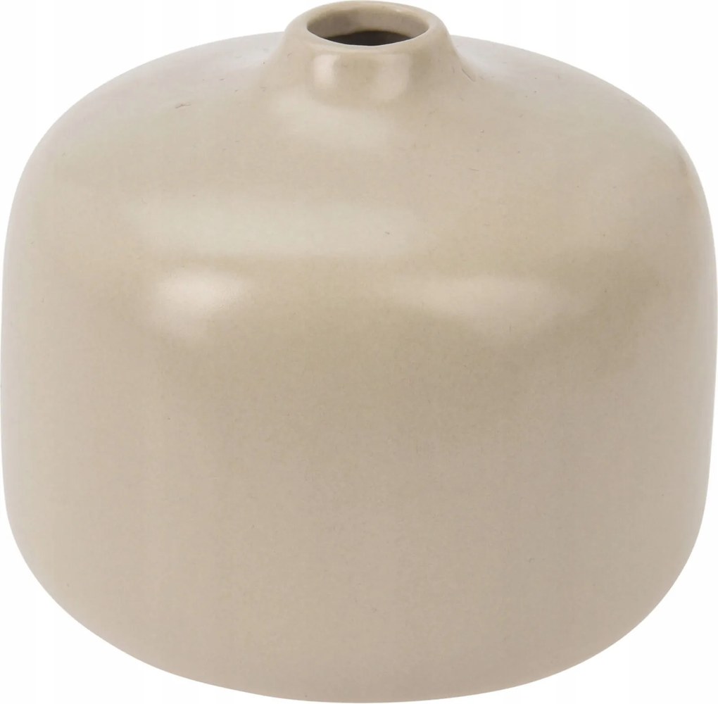 Elegáns, bézs színű kerámia dekor váza, 7,5 cm magas