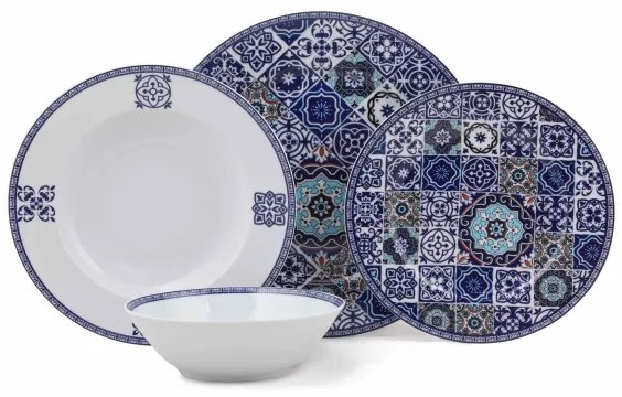 24 darabos kék porcelán étkészlet