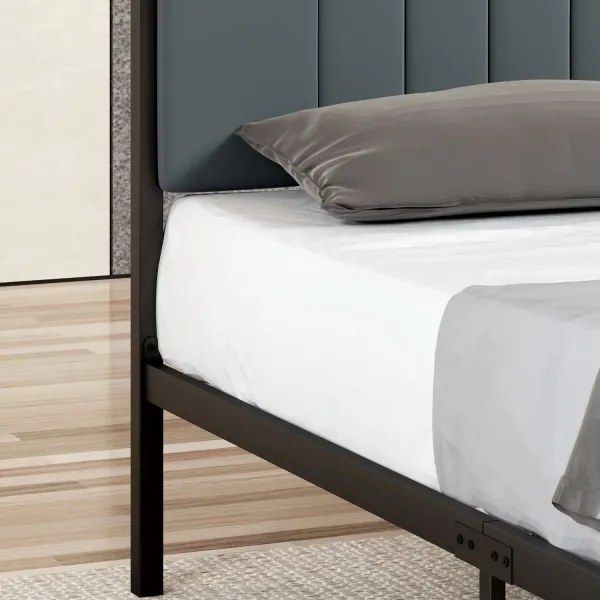 Egyszemélyes fémágy LUNOR 90x200 cm antracit teherbírás 120 kg