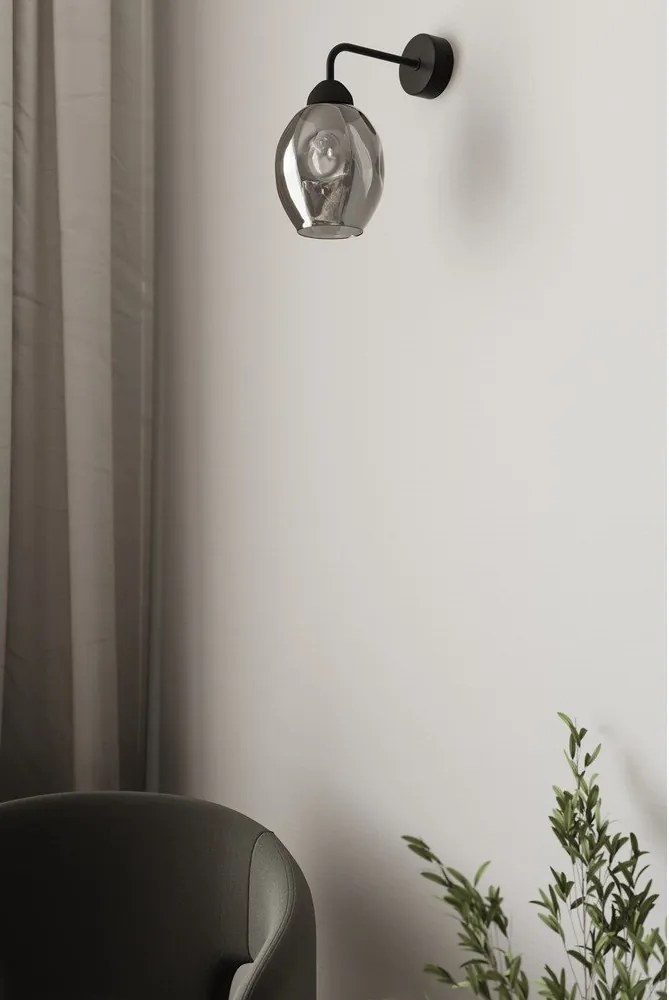 Fekete fali lámpa ø 25 cm Garten – Sollux