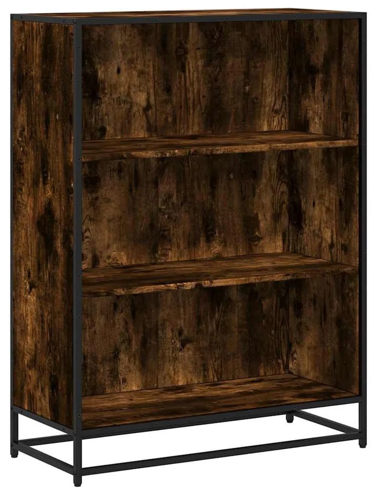 füstös tölgy színű szerelt fa könyvszekrény 80,5x35x107,5 cm