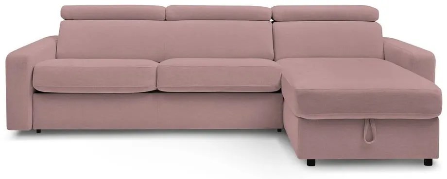 Rózsaszín kinyitható sarokkanapé (variálható) Monaco – Bobochic Paris