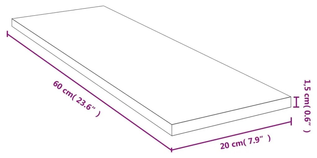 bambusz fali polc 60x20x1,5 cm