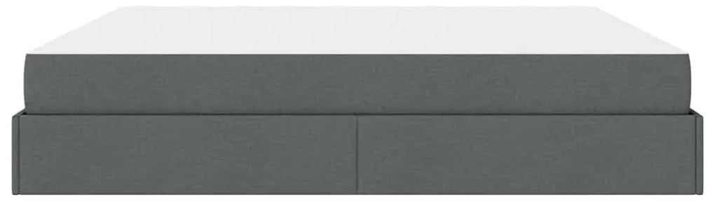 Ágykeret tárolóval Sötétszürke 200 x 200 cm szövet
