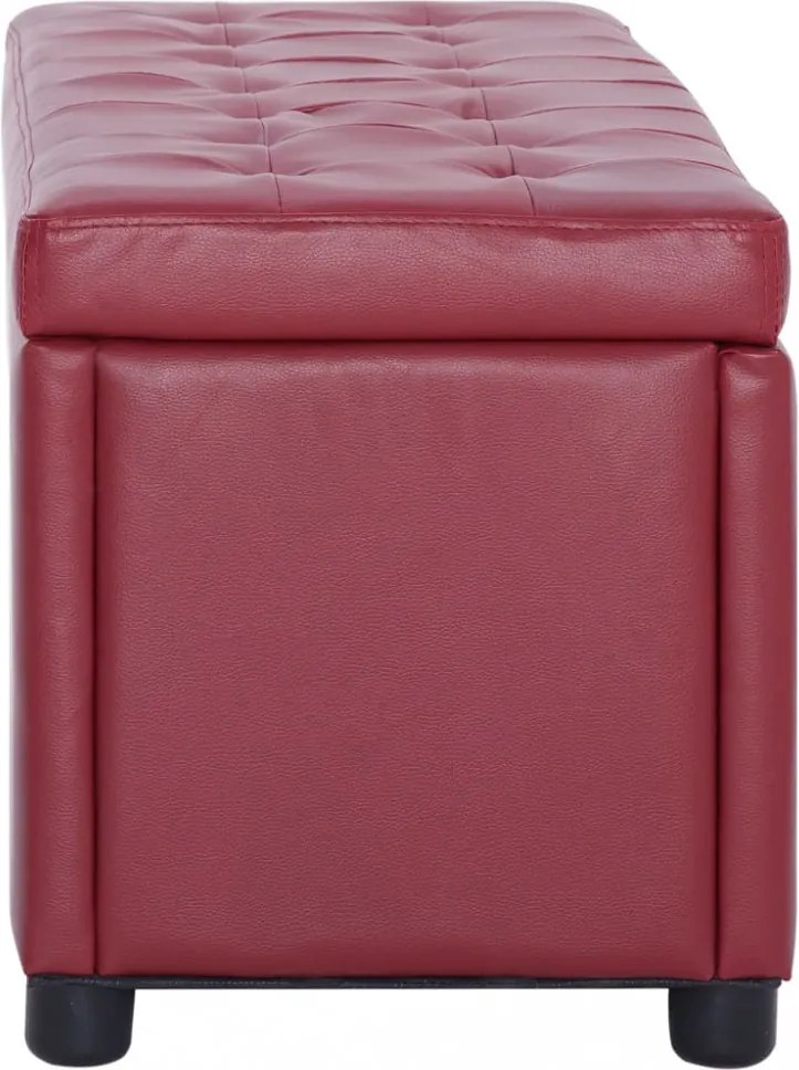 bordó műbőr tárolózsámoly 87,5 cm