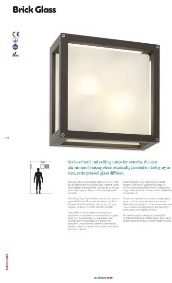 Redo 9893 - Kültéri fali lámpa  BRICK 2xE27/42W/230V IP54 barna