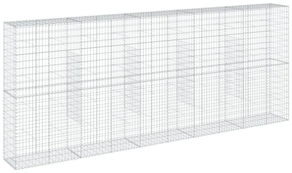 horganyzott vas gabion kosár fedéllel 500 x 50 x 200 cm
