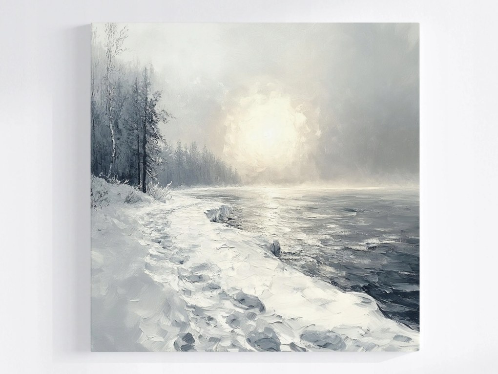 Poszter Tájkép Tengerpart Tél Hó Fagy 40x40