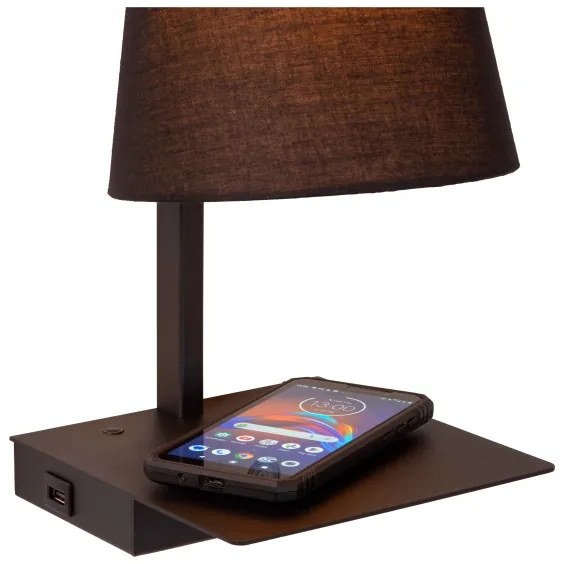 Lucide 30295/01/30 - Dimmelhető asztali lámpa GREGORY 1xE27/60W/230V USB fekete